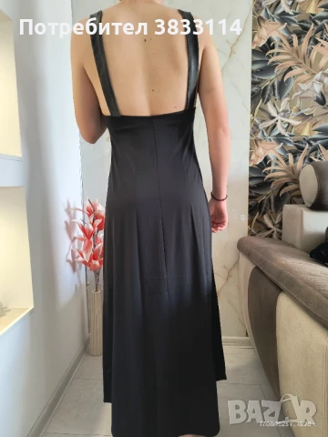 Черна дълга рокля - нова, снимка 3 - Рокли - 50798323