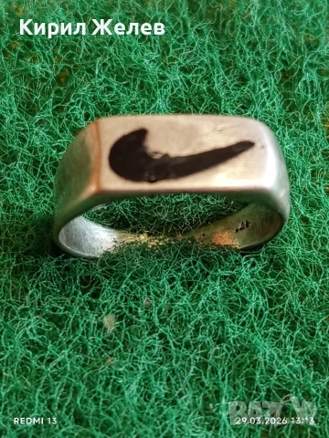 Модерен сребърен пръстен с лого NIKE стил и елегантност 42140, снимка 2 - Пръстени - 54013845