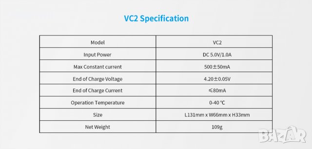 Зарядно/тестер XTAR VC2 с LCD за 18650 Li-Ion акумулаторни батерии, снимка 12 - Друга електроника - 37791689