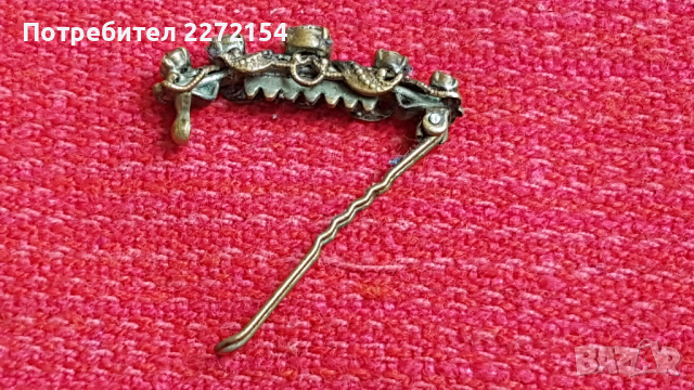 Стара брошка с камъни, снимка 3 - Антикварни и старинни предмети - 44751689