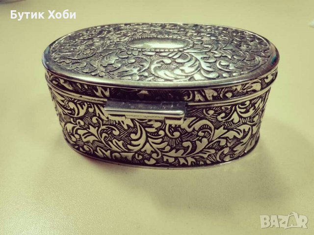 Метална посребрена кутия за бижута, снимка 5 - Други - 31411341