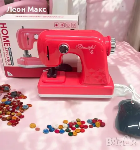 Шевна машина с мишка, светлини и звуци детска играчка 