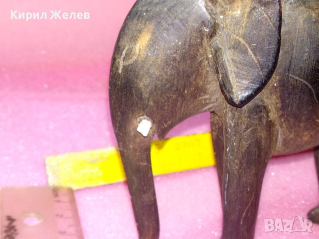 СТАРО АБАНОСОВО СЛОНЧЕ ФИГУРКА СТАТУЕТКА от АБАНОС АФРИКА РЪЧНА ХУДОЖЕСТВЕНА ИЗРАБОТКА 16955, снимка 3 - Статуетки - 44313686
