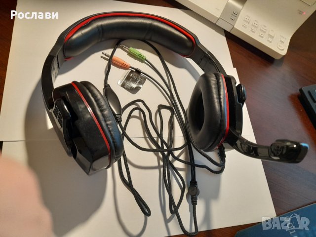 107. Геймърски слушалки Esperanza EGH310R RAVEN - черни, снимка 2 - Слушалки и портативни колонки - 42252278