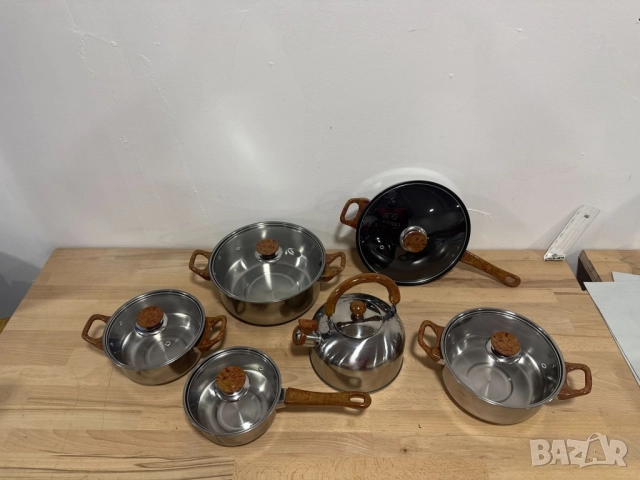 Комплект тенджери + подарък кухненски прибори розов, черен или зелен цвят DJ37+TV1316, снимка 15 - Прибори за хранене, готвене и сервиране - 51970829