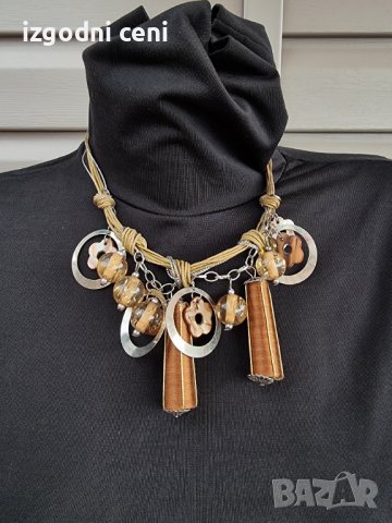 Колие в кафяво   (модел колие 66), снимка 1