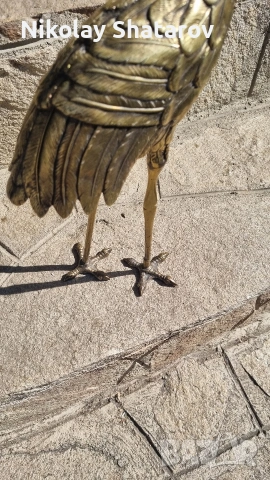 бронзова скулптура. фигура на чапла , снимка 4 - Декорация за дома - 54328867