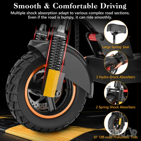 Електрически скутер/тротинетка със седалка iENYRID 800W 12.5AH, снимка 4 - Велосипеди - 46994101