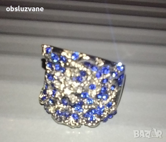 Дъгообразна халка Сапфирена Маргаритка, снимка 1