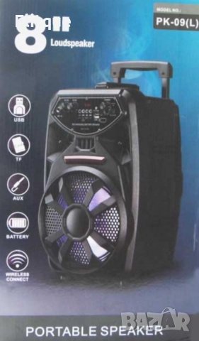 Преносим Bluetooth високоговорител с вход за микрофон PK-09(L), снимка 2 - Друга електроника - 52787251