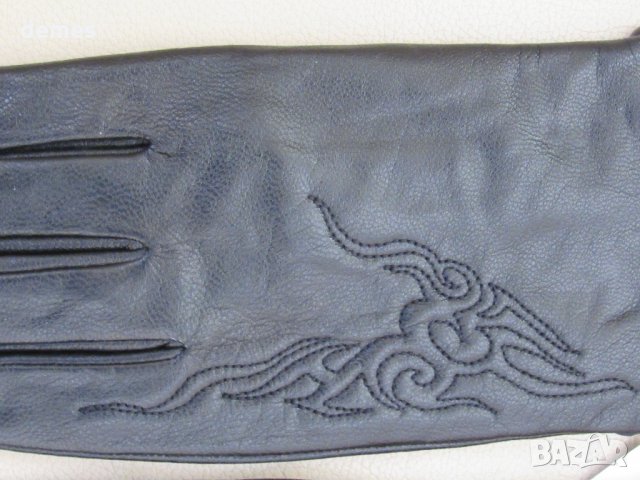 Черни дамски кожени ръкавици с подплата, нови, снимка 6 - Ръкавици - 31968930