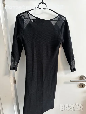 Черна рокля с мрежести участъци , снимка 6 - Рокли - 47492479
