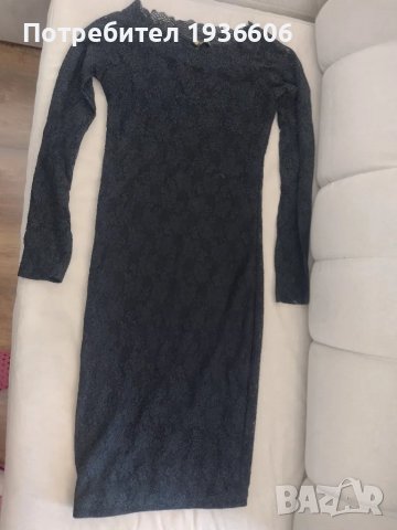 Дамска черна рокля, размер С, снимка 1