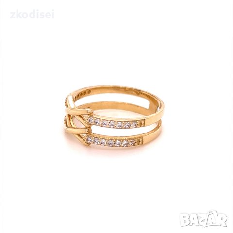 Златен дамски пръстен 2,76гр. размер:56 14кр. проба:585 модел:20049-2, снимка 3 - Пръстени - 42528661