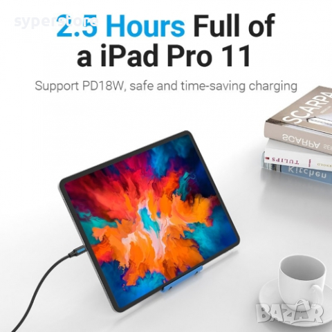 Кабел USB3.1 Type C Мъжко - Мъжко 0.5m Черен Vention COTBD 5A Fast Charging Cable USB Type C M/M, снимка 2 - USB кабели - 36500935