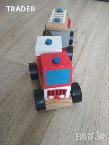 Playtive дървено цветно влакче конструктор, снимка 6 - Влакчета, самолети, хеликоптери - 36410155