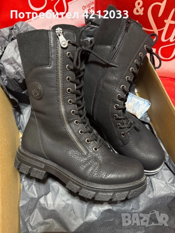 Дамски боти естествена кожа Rieker , снимка 4 - Дамски боти - 52595338