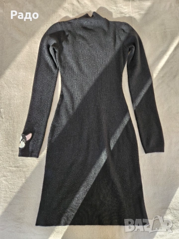 Дамска плетена блуза EXPLOSI 1086-150 сива с мече Рокля DJOFRA FASHION с поло дълги ръкави вталена, снимка 10 - Блузи с дълъг ръкав и пуловери - 53074645