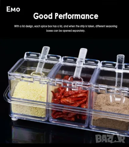 Контейнери за съхранение на подправки - crystal seasoning box, снимка 5 - Аксесоари за кухня - 48734437