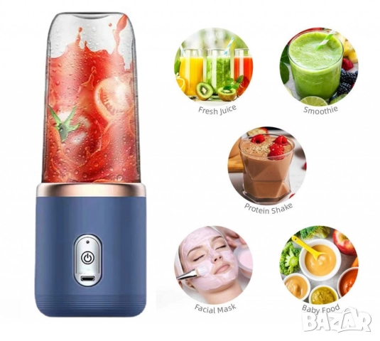Мини блендер подходящ за различни сокове и смутита, снимка 3 - Друга електроника - 52038166