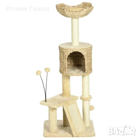 PawHut Дърво за котки с котешка пещера