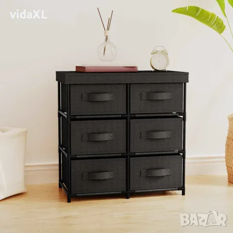 vidaXL Шкаф за съхранение с 6 чекмеджета, 55x29x55 см, черна стомана, снимка 2 - Шкафове - 56147142