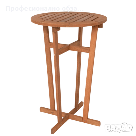 Сгъваема бар маса диам.60см.за градината,дърво меранти,на склад,икономична бар маса сгъваема, снимка 2 - Маси - 54212195