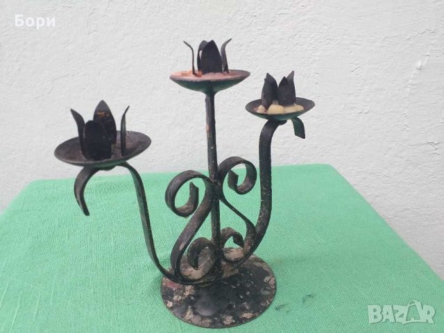 Свещник ковано желязо, снимка 4 - Декорация за дома - 29144304