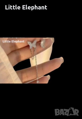  Сребърни обеци,колекция"Butterflies",full,пеперуда с висящо ланче и half с wing/нови