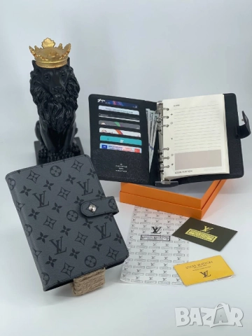 визитник и тефтер в кутия от естествена кожа louis vuitton, снимка 11 - Чанти - 51454864