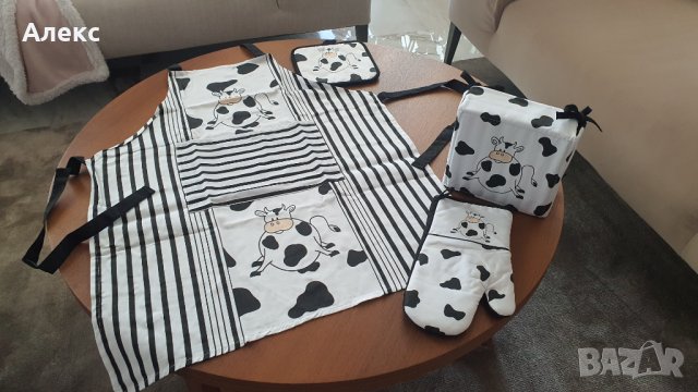 Комплект- кухненска престилка, ръкавица, ръкохватка, панер за хляб., снимка 5 - Аксесоари за кухня - 38483285