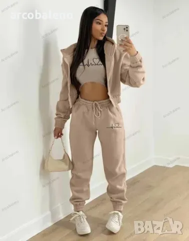 Дамски моден есенно-зимен комплект от три части, 10цвята , снимка 9 - Комплекти - 47636847