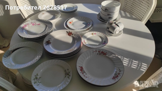 Български порцеланови чинии и купички на завод Китка