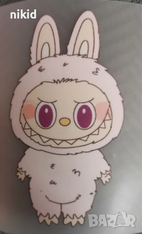 pop mart Labubu Лабубу малко розово човече анимация термо щампа апликация картинка за дреха лепенка, снимка 3 - Други - 50023787