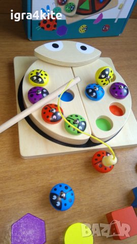 Дървена игра с магнити, въдица, калинки и елементи НОВО!, снимка 9 - Играчки за стая - 38245329