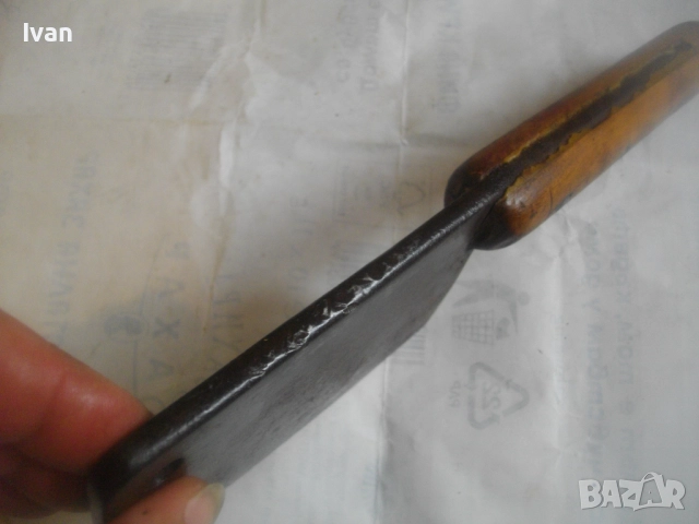 Ретро винтидж стар български Соц НРБ сатър брадвичка 290 мм ръчно кован за кълцане на месо и кости, снимка 15 - Други инструменти - 51554725