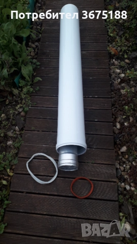 Комин за газов котел ф125/ф80 - метално удължение, L 1м