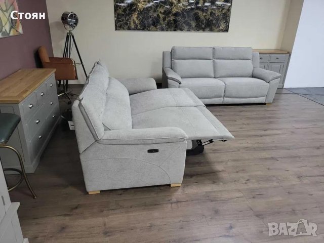 Комплект светло сиви дивани от плат две тройки, снимка 11 - Дивани и мека мебел - 44297942