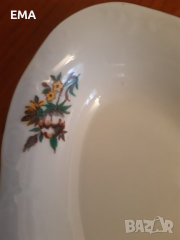 Български стар Порцелан за допълване: Чинии овални и малка, снимка 2 - Други - 32449460