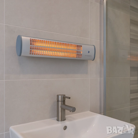 Кварцова отоплителна печка за баня Rosberg – 1200W, бял, снимка 4 - Друга електроника - 51852398