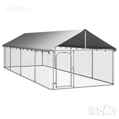vidaXL Дворна клетка за кучета с покрив, 600x200x150 см（SKU:171500, снимка 1 - За кучета - 44616974
