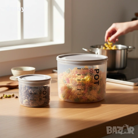 6403 Кухненски контейнери за съхранение с капак, прозрачни кутии за храна, 3 размера, снимка 4 - Кутии за храна - 53381662