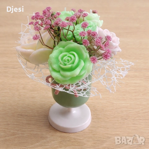 Букетче с ароматни соеви свещи, снимка 7 - Декорация за дома - 54077082