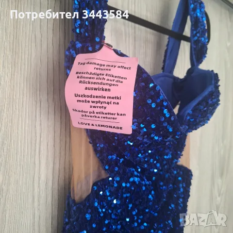 официална рокля с пайети тъмно синя, снимка 3 - Рокли - 55951889