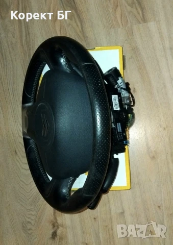 Мултифункционален волан с аербег airbag и лентов кабел + лост за мигачи/чистачки за Citroen C3, снимка 2 - Части - 51161360