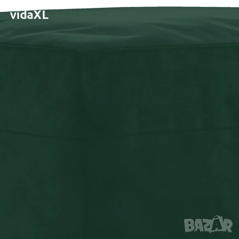 vidaXL Комплект дивани 3 части с възглавници, тъмнозелен, кадифе, снимка 8 - Дивани и мека мебел - 56146768