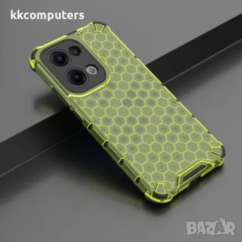 Oppo Reno13 5G Силиконов Калъф Honeycomb TPU и Протектор, снимка 8 - Калъфи, кейсове - 49890966