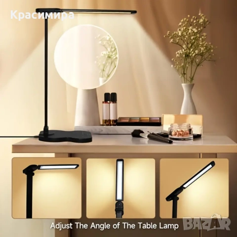 Луксозна настолна, портативна LED лампа с 5 нива на яркост и 5 нюанса, снимка 4 - Лед осветление - 54190620