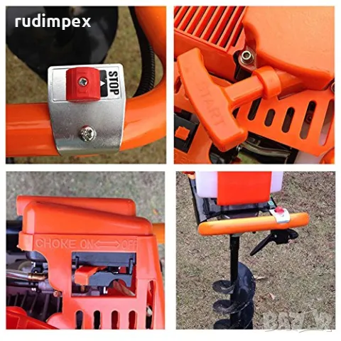 Моторен свредел за дупки GreenYard -52куб.см + свредло φ200 mm - 2 години гаранция, снимка 5 - Градинска техника - 48819731