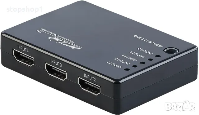 auvisio HDMI превключвател: 5-посочен HDMI превключвател с дистанционно управление, HDMI 1.4, до 4K , снимка 2 - Приемници и антени - 47423552